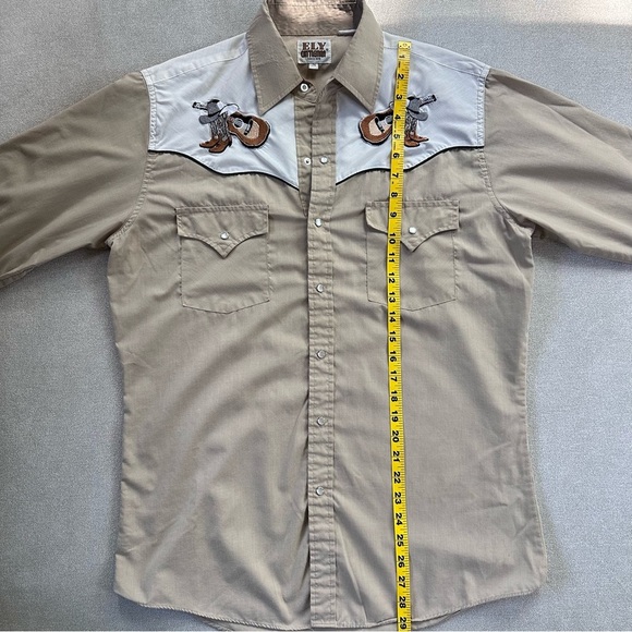 Vintage Fly Cattleman Pearl Snap Button Down. Medium. - Picture 7 of 8